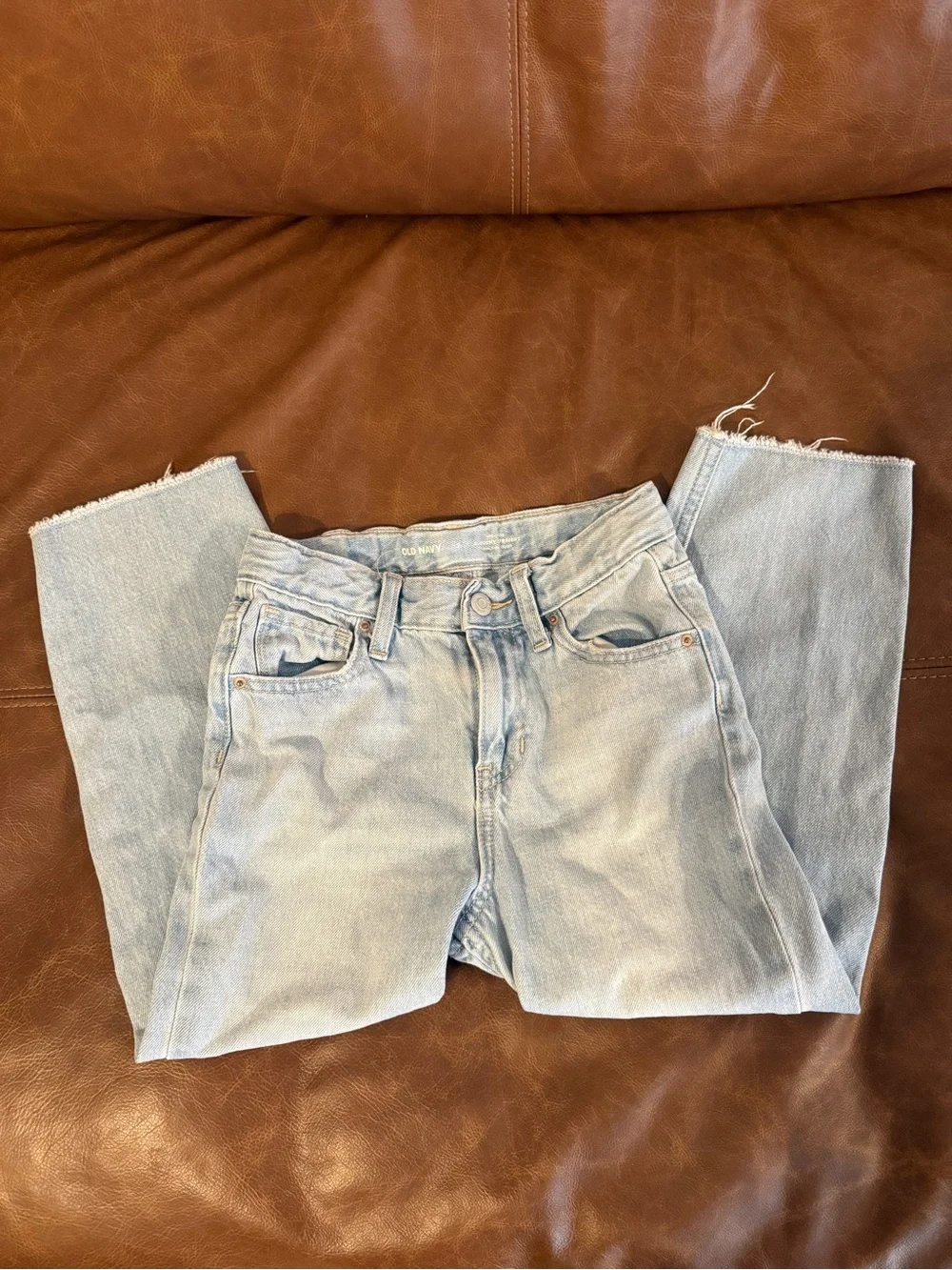 Light Wash Girls High-Rise Slouchy Straight Jeans